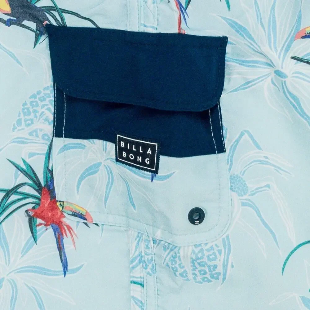 Billabong Board Shorts Men’s 32 Blue Toucan Print Surf Swim Trunks 73 Pro
